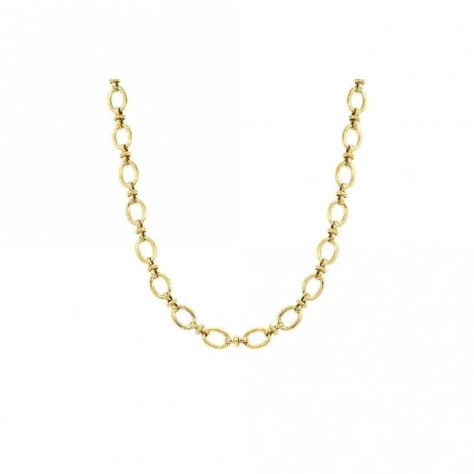 Affinity Long Gold Steel Link Necklace