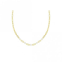 Chains Of Style Necklace in Gold Steel and CZ
