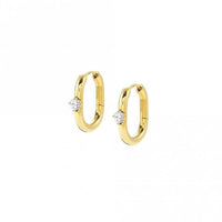 Chains Of Style Hoop Earrings in Gold Steel and CZ