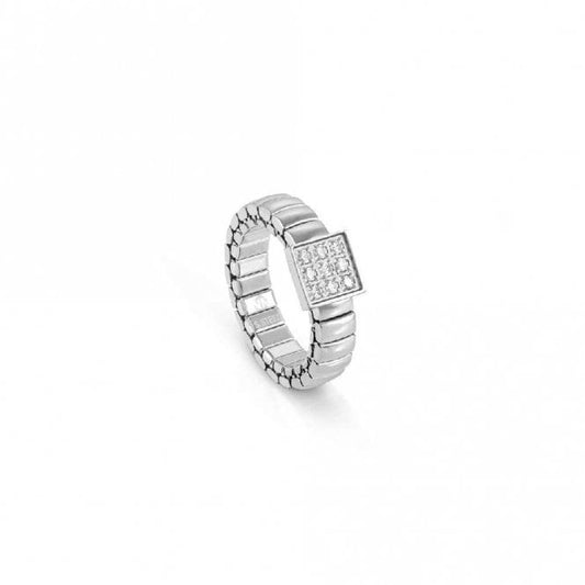 XTE Life Steel & CZ Square Ring, XSmall