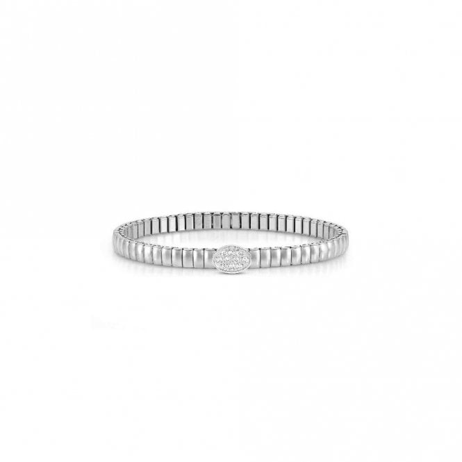 XTE Life Steel & CZ Oval Bracelet, 18cm