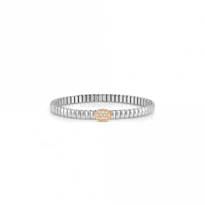 Nomination XTE Life Steel & CZ Rose Gold Oval Bracelet, 18cm