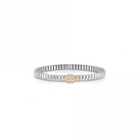 XTE Life Steel & CZ Rose Gold Oval Bracelet, 18cm