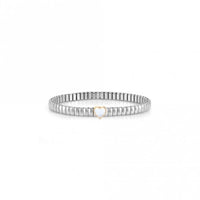 XTE Life Steel & Stone Rose Gold Mother Of Pearl Heart Bracelet, 18cm