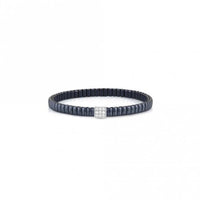 XTE Life Steel & CZ Blue Square Bracelet, 18cm