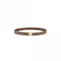 XTE Life Steel & CZ Chocolate Heart Bracelet, 18cm