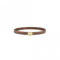 XTE Life Steel & CZ Chocolate Oval Bracelet, 18cm