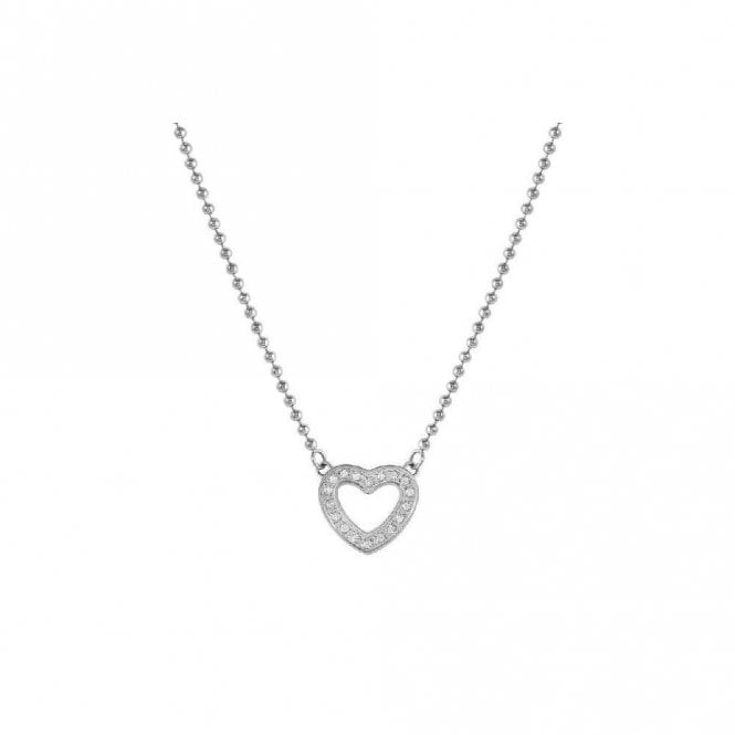Soffio D'amore Heart Necklace in Silver with CZ