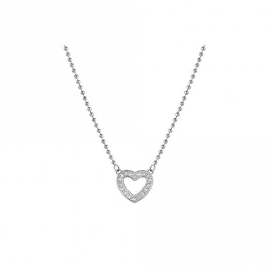 Soffio D'amore Heart Necklace in Silver with CZ