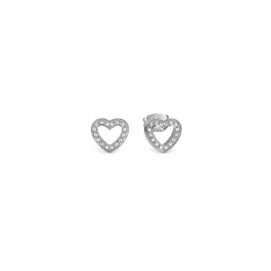 Soffio D'amore Heart Earrings in Silver with CZ