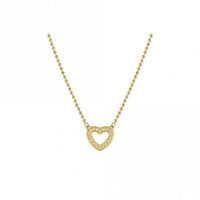 Soffio D'amore Heart Necklace in Gold with CZ