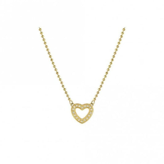 Soffio D'amore Heart Necklace in Gold with CZ