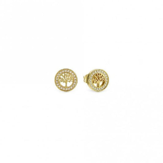 Soffio D'amore Tree of Life Earrings in Gold with CZ