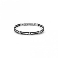 Sea Lover White Cable Bracelet in Black PVD Steel with CZ