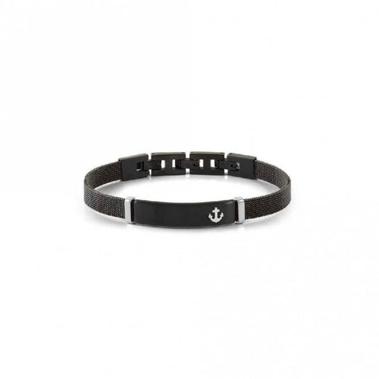 Sea Lover Anchor Link Bracelet with Black PVD and Silver Steel