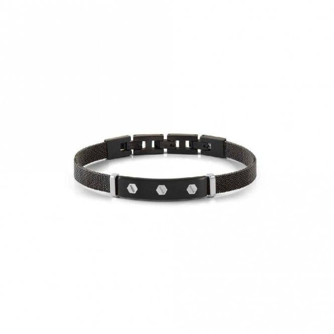 Sea Lover Nut Link Bracelet with Black PVD and Silver Steel