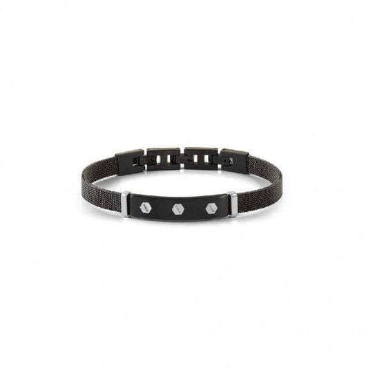 Sea Lover Nut Link Bracelet with Black PVD and Silver Steel