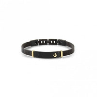 Sea Lover Anchor Link Bracelet with Black PVD and Gold