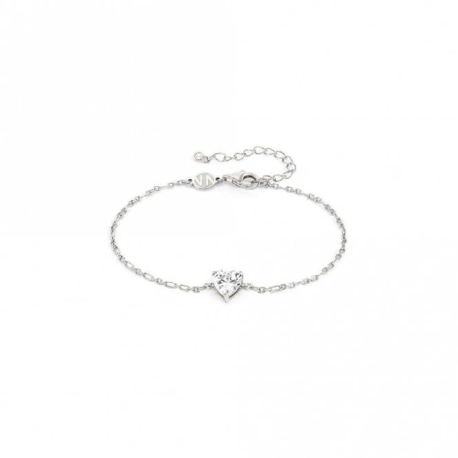 SweetRock Sparkling Love Heart Silver and CZ Bracelet