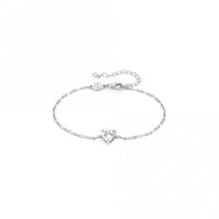 SweetRock Sparkling Love Heart Silver and CZ Bracelet