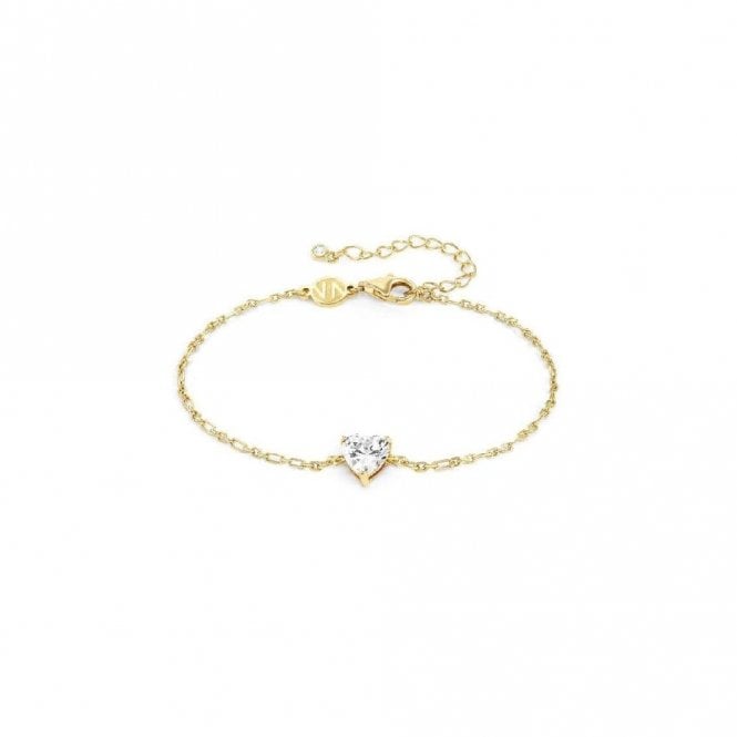 SweetRock Sparkling Love Heart Gold and CZ Bracelet