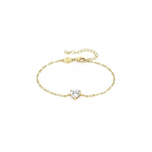 SweetRock Sparkling Love Heart Gold and CZ Bracelet