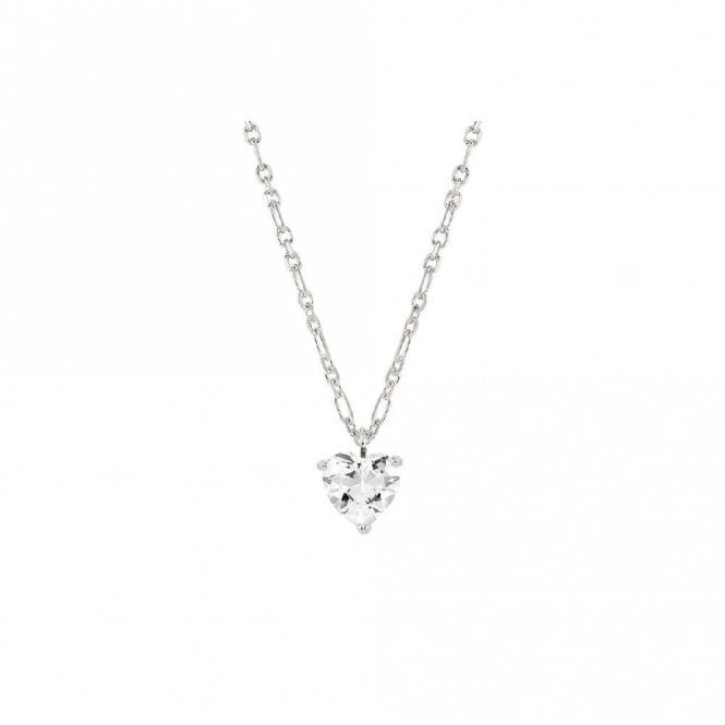 SweetRock Sparkling Love Heart Silver and CZ Necklace