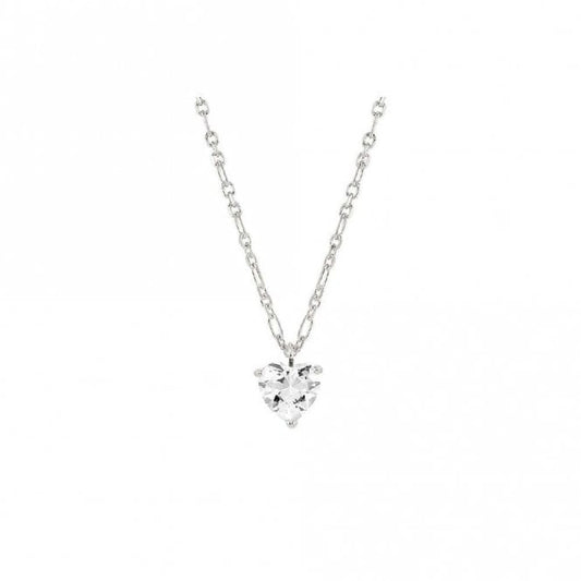 SweetRock Sparkling Love Heart Silver and CZ Necklace