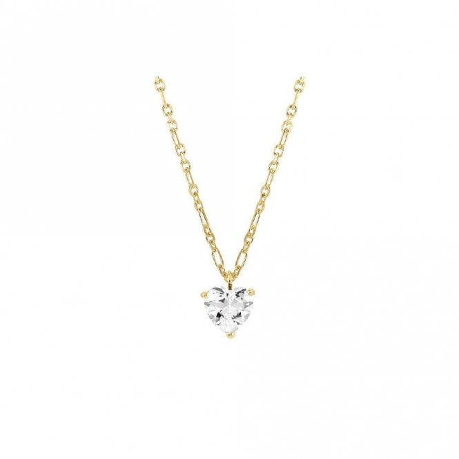 SweetRock Sparkling Love Gold and CZ Necklace