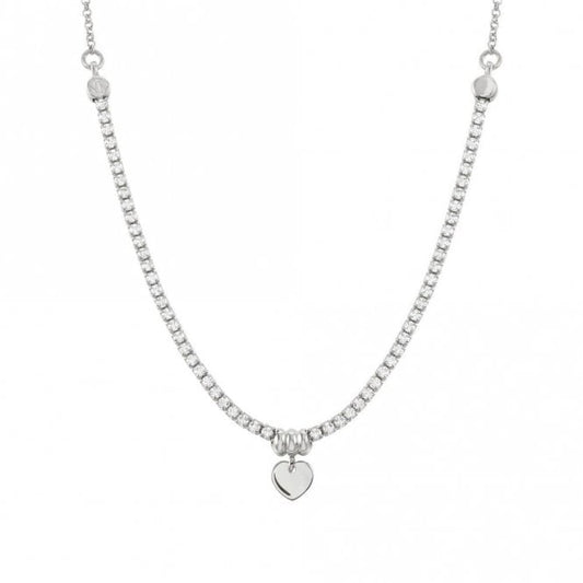 Chic & Charm Heart Necklace in Silver with CZ