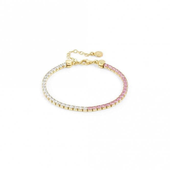 Chic & Charm Joyful Gold White & Pink CZ Bracelet