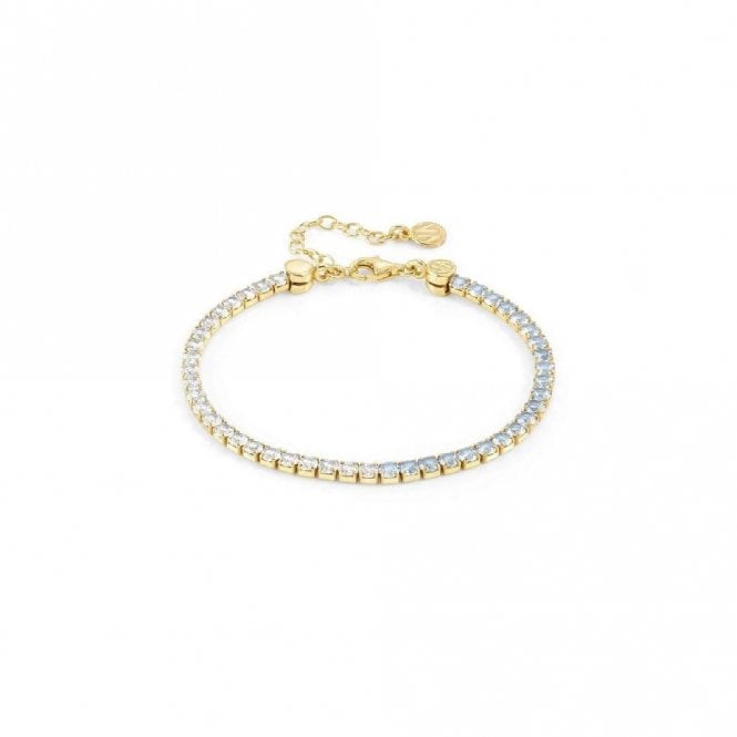 Chic & Charm Joyful Gold Light Blue & Pink CZ Bracelet