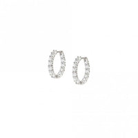 Chic & Charm Joyful Silver & CZ Huggie Hoop Earrings