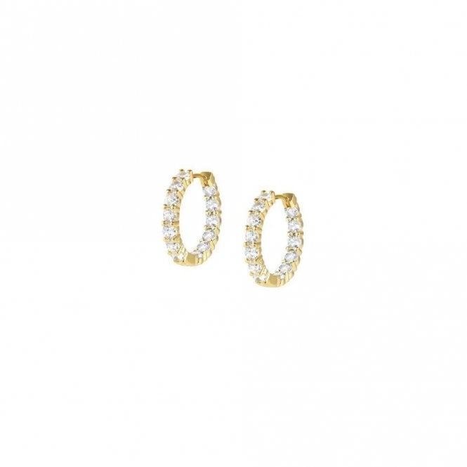 Chic & Charm Joyful Gold & CZ Huggie Hoop Earrings