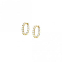 Chic & Charm Joyful Gold & CZ Huggie Hoop Earrings