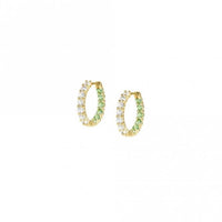 Chic & Charm Joyful Gold White & Green CZ Earrings