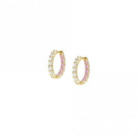 Chic & Charm Joyful Gold White & Pink CZ Earrings