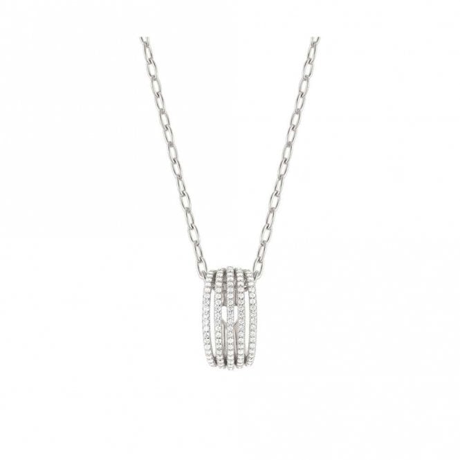 Lovelight Silver and Oval White CZ Pendant Necklace