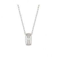 Lovelight Silver and Oval White CZ Pendant Necklace