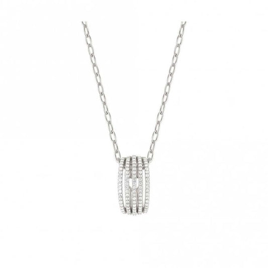 Lovelight Silver and Oval White CZ Pendant Necklace