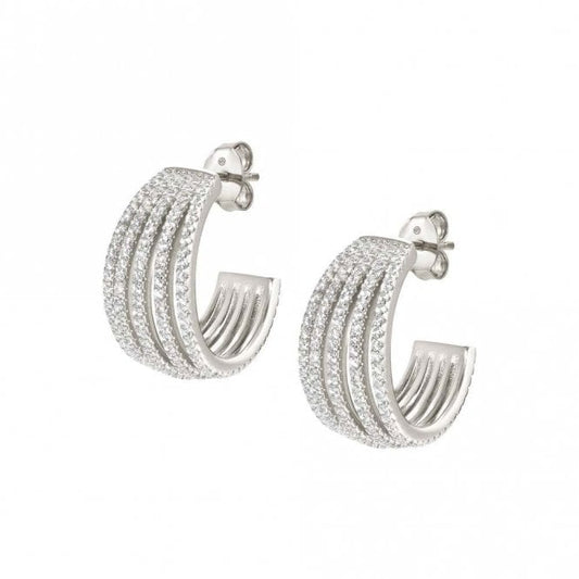 Lovelight Silver and Oval White CZ Earrings