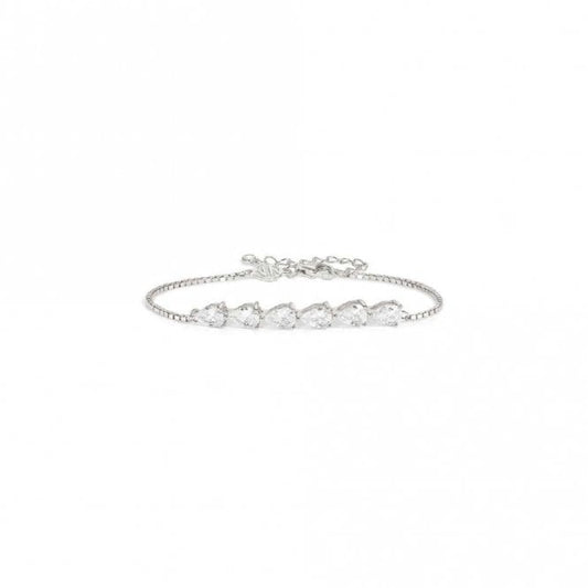 Colour Wave Bracelet in Silver and Pear CZ