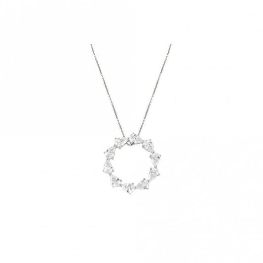 Colour Wave Necklace in Silver and Pear CZ
