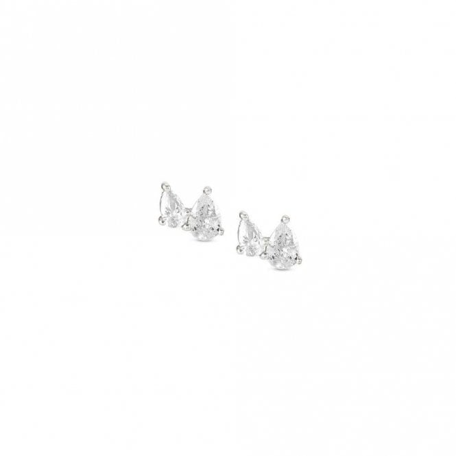 Colour Wave Earrings in Silver and Pear CZ