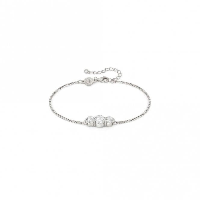 Colour Wave Bracelet in Silver and Round CZ