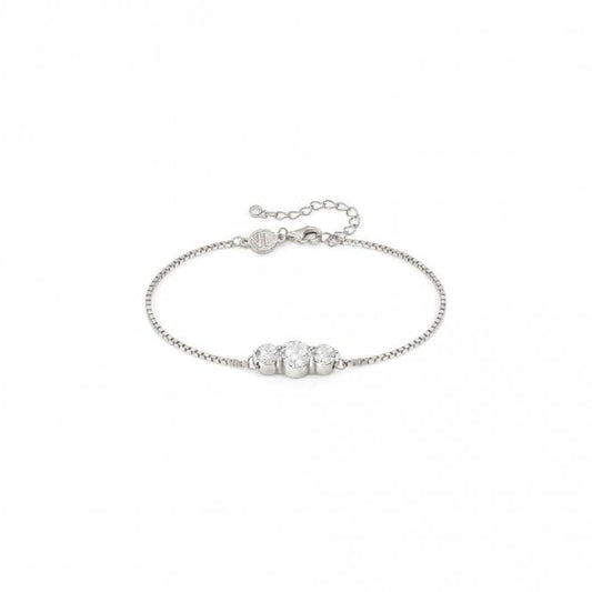 Colour Wave Bracelet in Silver and Round CZ