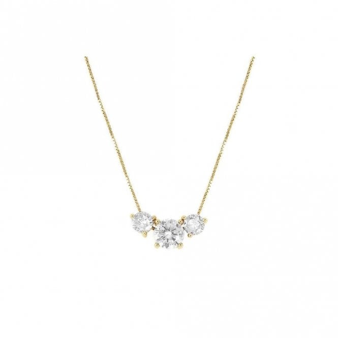 Colour Wave Necklace in Gold and Round CZ