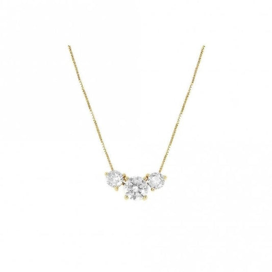Colour Wave Necklace in Gold and Round CZ