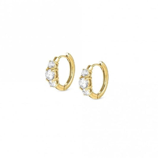 Colour Wave Earrings in Gold and Round CZ