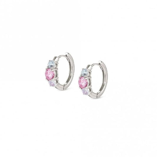Colour Wave Earrings in Silver and Multicoloured CZ
